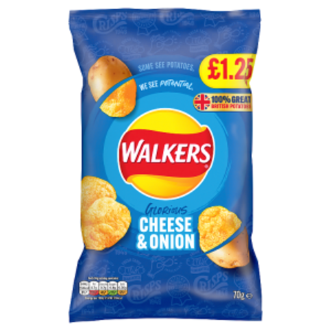 Order Walkers Cheese & Onion Crisps 70g from Premier Lochee | Snappy ...