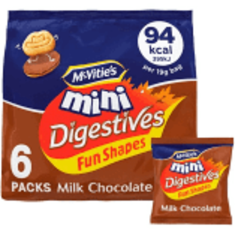 McVitie's Mini Chocolate Digestives Multipack Biscuits 6 x 19g